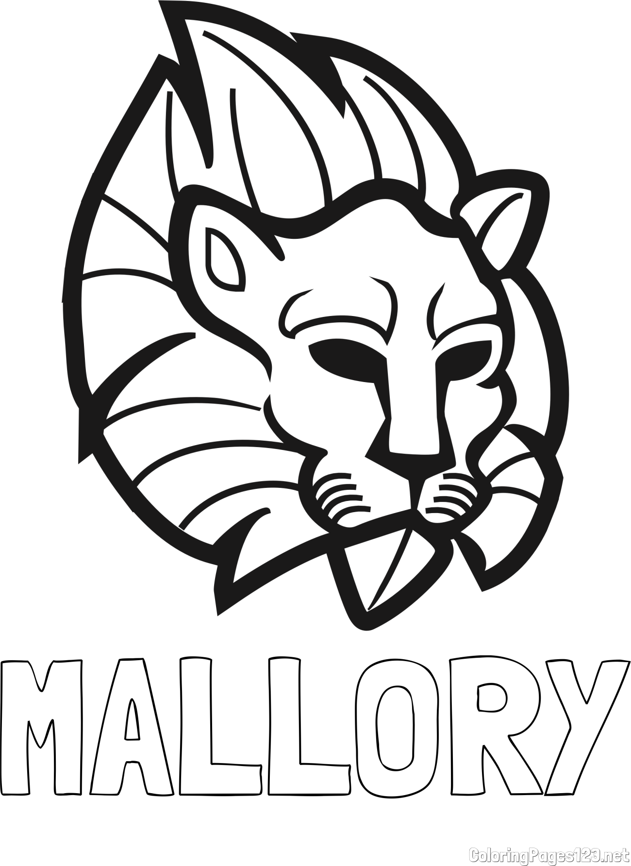 MALLORY Coloring Page and Abstract Lion Face Coloring Page