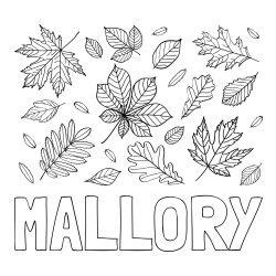 Online Created Coloring Page - MALLORY Coloring Page and Autumn Leaves Coloring Page