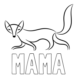 Online Created Coloring Page - MAMA Coloring Page and Artistically Depicted Fox Coloring Page