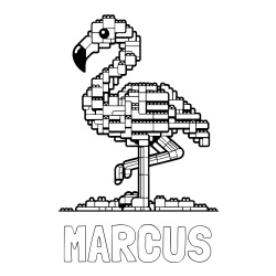 Online Created Coloring Page - MARCUS Coloring Page and Coloring Page of a LEGO Flamingo