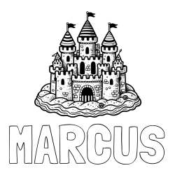 Online Created Coloring Page - MARCUS Coloring Page and Large Sandcastle Coloring Page
