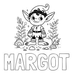 MARGOT Coloring Page and Cute Goblin Coloring Page