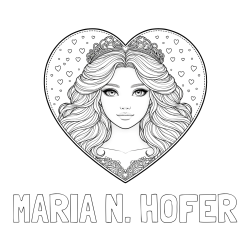 Online Created Coloring Page - MARIA N. HOFER Coloring Page and Coloring Page of a Princess in a Heart