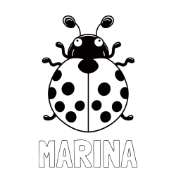 Online Created Coloring Page - MARINA Coloring Page and Easy Ladybug Coloring Page