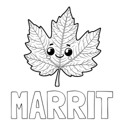Online Created Coloring Page - MARRIT Coloring Page and Smiling Leaf Coloring Page for Kids