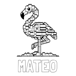 Online Created Coloring Page - MATEO Coloring Page alongside Coloring Page of a LEGO Flamingo