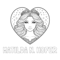 Online Created Coloring Page - MATILDA N. HOFER Coloring Page and Coloring Page of a Princess in a Heart