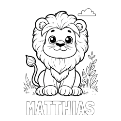 Online Created Coloring Page - MATTHIAS Coloring Page and Cute Baby Lion Coloring Page