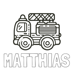 Online Created Coloring Page - MATTHIAS Coloring Page and Easy Childrens's Coloring Page of a Fire Truck