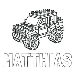 Online Created Coloring Page - MATTHIAS Coloring Page and LEGO Jeep Coloring Page