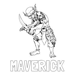 Online Created Coloring Page - MAVERICK Coloring Page and Fierce Goblin Coloring Page