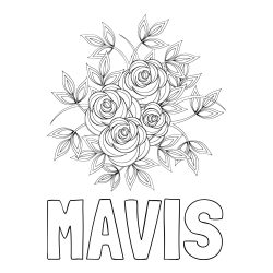 Online Created Coloring Page - MAVIS Coloring Page and Rose Mandala Coloring Page