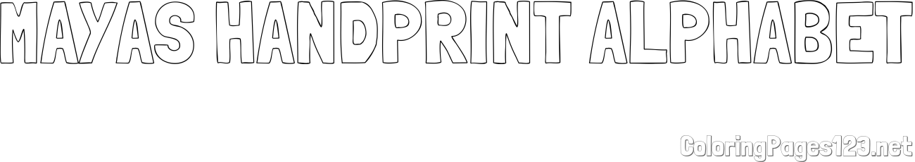 MAYAS HANDPRINT ALPHABET Coloring Page
