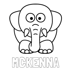 Online Created Coloring Page - MCKENNA Coloring Page alongside Cute Elephant Coloring Page for Kids