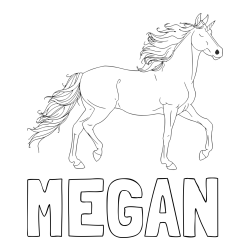 Online Created Coloring Page - MEGAN Coloring Page and Beautiful Unicorn Coloring Page