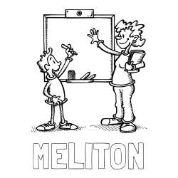 Online Created Coloring Page - MELITON Coloring Page and School Coloring Page of a Teacher and a Student