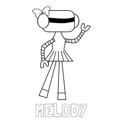 Online Created Coloring Page - MELODY Coloring Page alongside Cute Robot Girl Coloring Page