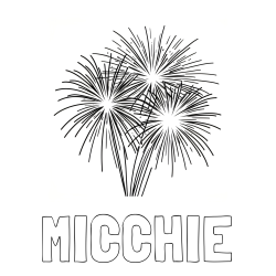 Online Created Coloring Page - MICCHIE Coloring Page and Beautiful Fireworks Coloring Page