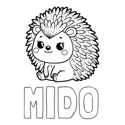Online Created Coloring Page - MIDO Coloring Page and Cute Hedgehog Coloring Page