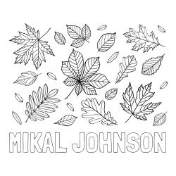 Online Created Coloring Page - MIKAL JOHNSON Coloring Page and Autumn Leaves Coloring Page
