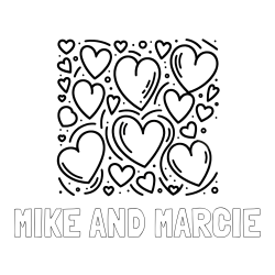 Online Created Coloring Page - MIKE AND MARCIE Coloring Page and Free Printable Coloring Page of Hearts