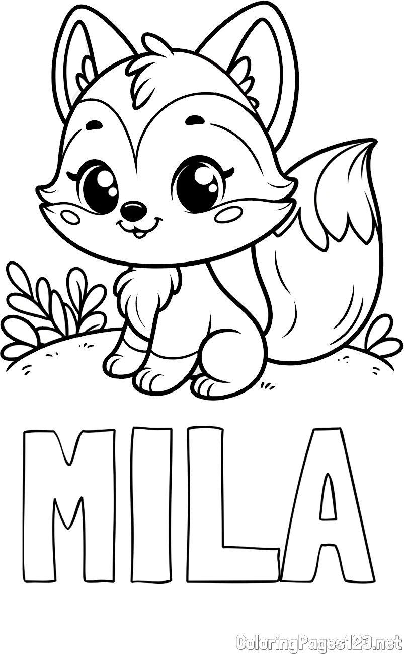 MILA Coloring Page and Cute Fox Coloring Page