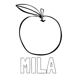 Online Created Coloring Page - MILA Coloring Page and Simple Apple Coloring Page