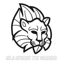 MILA SYMONE THE WARRIOR Coloring Page and Abstract Lion Face Coloring Page
