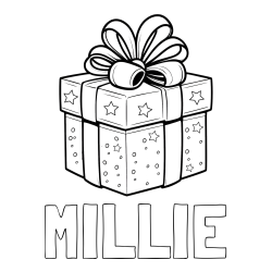 Online Created Coloring Page - MILLIE Coloring Page alongside Christmas Gift Coloring Page