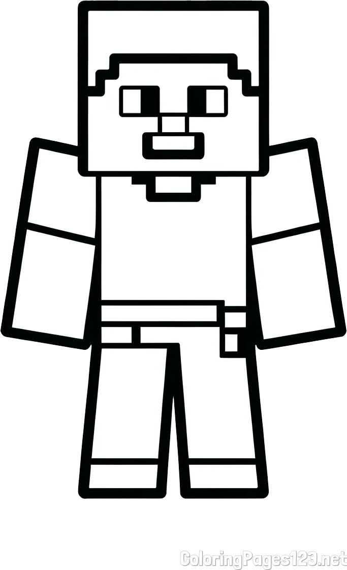 Minecraft Steve Coloring Page