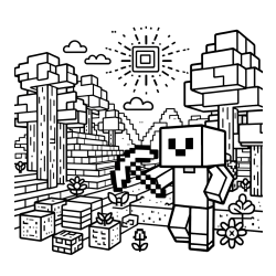 Minecraft World Coloring Page