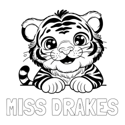 MISS DRAKES Coloring Page alongside Tiger Cub Coloring Page