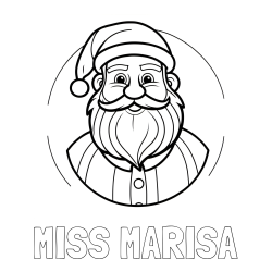 Online Created Coloring Page - MISS MARISA Coloring Page and Cheerful Santa Claus Coloring Page for Kids