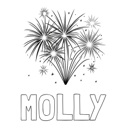Online Created Coloring Page - MOLLY Coloring Page and Big Fireworks Coloring Page