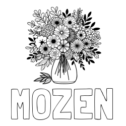 Online Created Coloring Page - MOZEN Coloring Page and Flower Bouquet Coloring Page