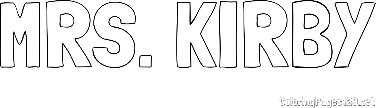 MRS. KIRBY Coloring Page