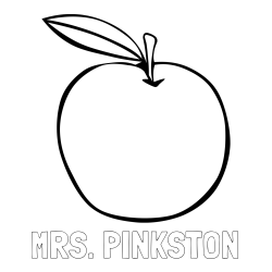 Online Created Coloring Page - MRS. PINKSTON Coloring Page and Simple Apple Coloring Page