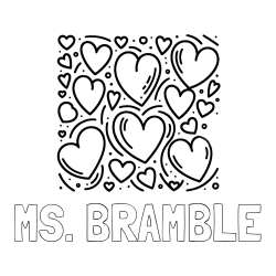 Online Created Coloring Page - MS. BRAMBLE Coloring Page alongside Free Printable Coloring Page of Hearts