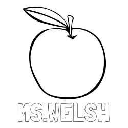 Online Created Coloring Page - MS.WELSH Coloring Page and Simple Apple Coloring Page