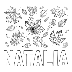 Online Created Coloring Page - NATALIA Coloring Page and Autumn Leaves Coloring Page