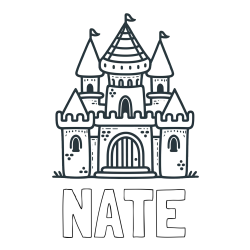 Online Created Coloring Page - NATE Coloring Page and Beautiful Castle Coloring Page for Kids