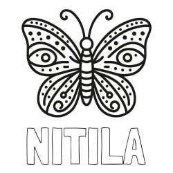 Online Created Coloring Page - NITILA Coloring Page and Butterfly Coloring Page (Simple)