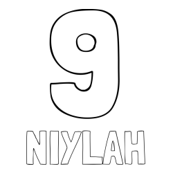 Online Created Coloring Page - NIYLAH Coloring Page alongside Coloring Page of Number Nine (9)