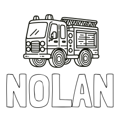 Online Created Coloring Page - NOLAN Coloring Page and Coloring page of a fire truck