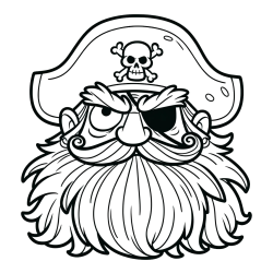 Old Pirate Coloring Page for Kids
