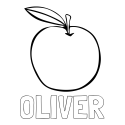 Online Created Coloring Page - OLIVER Coloring Page and Simple Apple Coloring Page