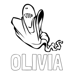 Online Created Coloring Page - OLIVIA Coloring Page and Funny Ghost Coloring Page for Kids