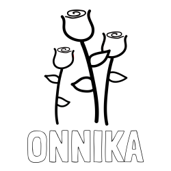 Online Created Coloring Page - ONNIKA Coloring Page and Three Roses Coloring Page