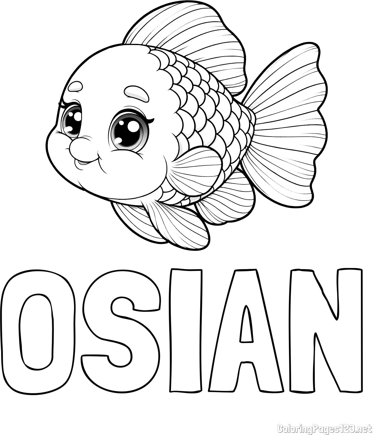 OSIAN Coloring Page and Coloring Page of a Tropical Fish