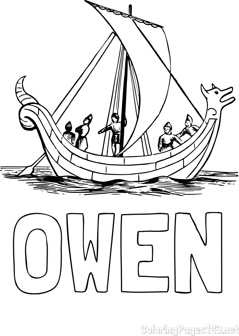 OWEN Coloring Page alongside Small Sailboat Coloring Page